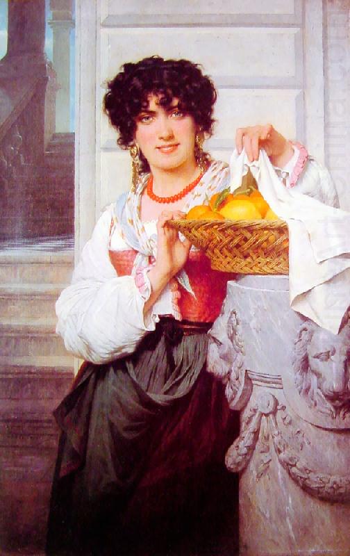 Pierre-Auguste Cot Pisan Girl with Basket of Oranges and Lemons china oil painting image